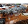 Image 1 : 2 LARGE GLASS VASES - 16 AND 20 INCHES TALL
