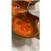 Image 8 : MCM POTTERY DIP SET AND COPPER BOAT FIGURE
