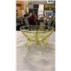 Image 2 : COLORED GLASS DISHES AND HAND PAINTED ART GLASS VASE