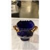 Image 8 : ART GLASS VASE, CARNIVAL GLASS CUPS AND ITALIAN VASE