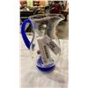 Image 2 : ART GLASS PITCHER AND HAND PAINTED VASE