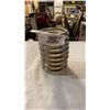 Image 2 : SET OF 8 SILVER PLATE GLASS COASTERS