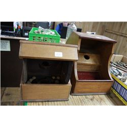 Two Wooden Ballot Boxes - 1 is a Masonic Black Ball Ballot Voting Box w/Balls