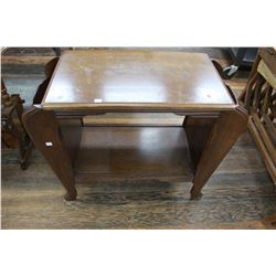 Two Tier End Table with Magazine Holders