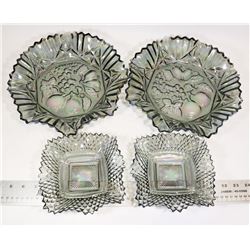 CARNIVAL GLASS SET OF 4 BOWLS