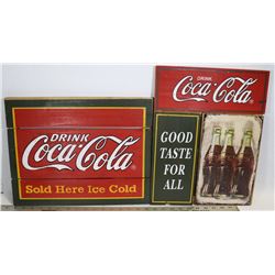 SET OF 2 WOODEN COCA-COLA