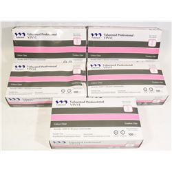5 BOXES OF 100 VINYL MEDICAL