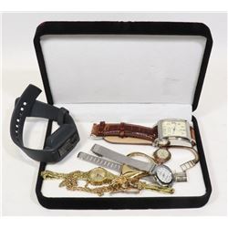 ASSORTED WATCHES IN THE JEWELRY BOX-