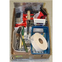 FLAT OF PAINTING SUPPLIES INCLUDING NEW 3" & 4"