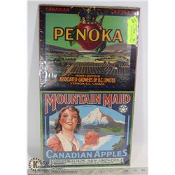 SET OF 2 SEALED BC FRUIT LABELS