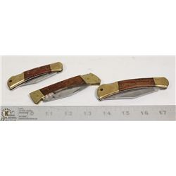 LOT OF 3 OLD SCHOOL HUNTING/FISHING POCKET KNIVES