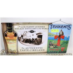 TENNENT'S BEER AND KILBEGGAN IRISH WHISKEY