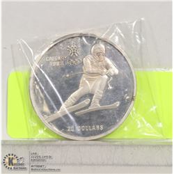 1988 20$ OLYMPIC COIN #1 DOWNHILL SKIING