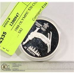 CALGARY 1988 OLYMPIC $20 COIN/ DATED 1986 SKI