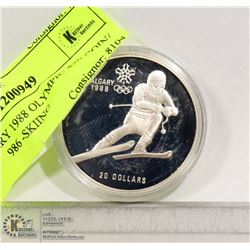CALGARY 1988 OLYMPIC $20 COIN/ DATED 1985 -SKIING