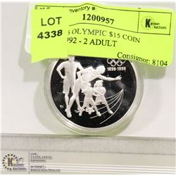 1896 - 1996 OLYMPIC $15 COIN /DATED 1992 - 2 ADULT