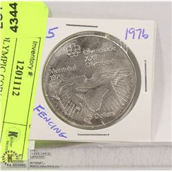 1976 5$ OLYMPIC COIN #22 FENCING