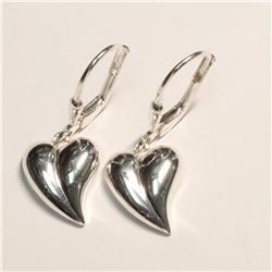 SILVER HEART SHAPED EARRINGS