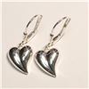 Image 1 : SILVER HEART SHAPED EARRINGS