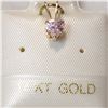 Image 2 : 14K YELLOW GOLD CUBIC ZIRCONIA PINK PENDANT