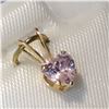 Image 4 : 14K YELLOW GOLD CUBIC ZIRCONIA PINK PENDANT