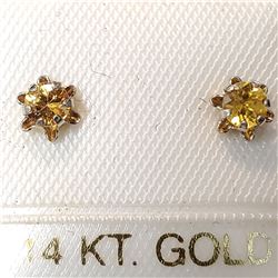 14K YELLOW GOLD CITRINE EARRINGS