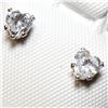 Image 3 : 10K WHITE GOLD CUBIC ZIRCONIA EARRINGS