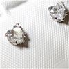 Image 4 : 10K WHITE GOLD CUBIC ZIRCONIA EARRINGS