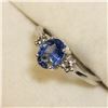 Image 3 : 10K WHITE GOLD  SAPPHIRE-CEYLON(1CT) DIAMOND