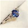 Image 4 : 10K WHITE GOLD  SAPPHIRE-CEYLON(1CT) DIAMOND