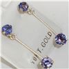 Image 3 : 10K YELLOW GOLD TANZANITE(1CT)  EARRINGS