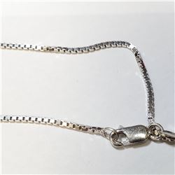 SILVER BLOCK CHAIN NECKLACE (~LENGTH 30"CM)