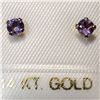 Image 1 : 14K YELLOW GOLD AMETHYST  EARRINGS