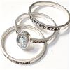 Image 1 : SILVER BLUE TOPAZ MARCASITE SET OF THREE SET