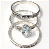 Image 3 : SILVER BLUE TOPAZ MARCASITE SET OF THREE SET