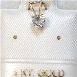 14K YELLOW GOLD AQUAMARINE  PENDANT