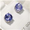 Image 3 : 14K WHITE GOLD TANZANITE(1.5CT)  EARRINGS