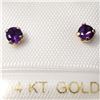 Image 1 : 14K YELLOW GOLD AMETHYST SCREWBACK EARRINGS