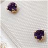 Image 2 : 14K YELLOW GOLD AMETHYST SCREWBACK EARRINGS