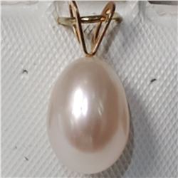 14K YELLOW GOLD PEARL  PENDANT