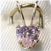 Image 1 : 14K YELLOW GOLD CUBIC ZIRCONIA PINK  PENDANT