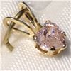 Image 3 : 14K YELLOW GOLD CUBIC ZIRCONIA PINK  PENDANT