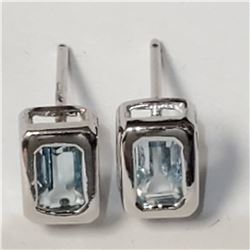 SILVER BLUE TOPAZ  EARRINGS