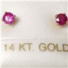 Image 1 : 14K YELLOW GOLD RUBY  EARRINGS, MADE IN CANADA