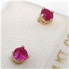 Image 3 : 14K YELLOW GOLD RUBY  EARRINGS, MADE IN CANADA