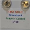 Image 3 : 14K YELLOW GOLD SCREWBACK EARRINGS