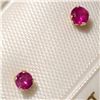 Image 3 : 14K YELLOW GOLD RUBY  EARRINGS, MADE IN CANADA