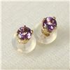 Image 2 : 14K YELLOW GOLD AMETHYST SCREWBACK EARRINGS
