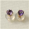 Image 3 : 14K YELLOW GOLD AMETHYST SCREWBACK EARRINGS