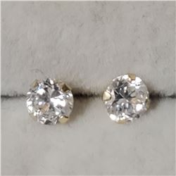14K YELLOW GOLD CUBIC ZIRCONIA  EARRINGS